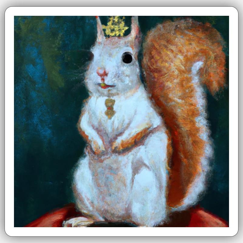 Die Eichhörnchen Königin Sticker Größe S (10 x 10 cm)