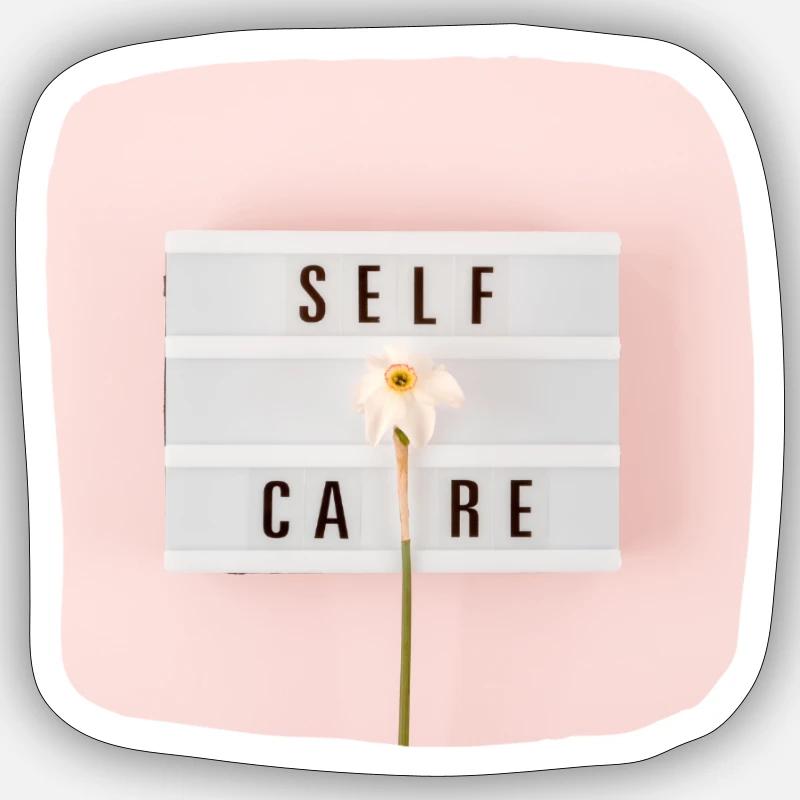SELFCARE - Sticker Größe S (10 x 10 cm) - Mattweiß