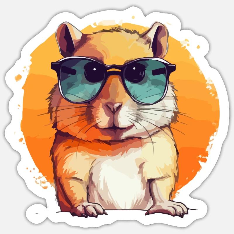 Mimi the gerbil - Sticker size S (10 x 10 cm) - white matte