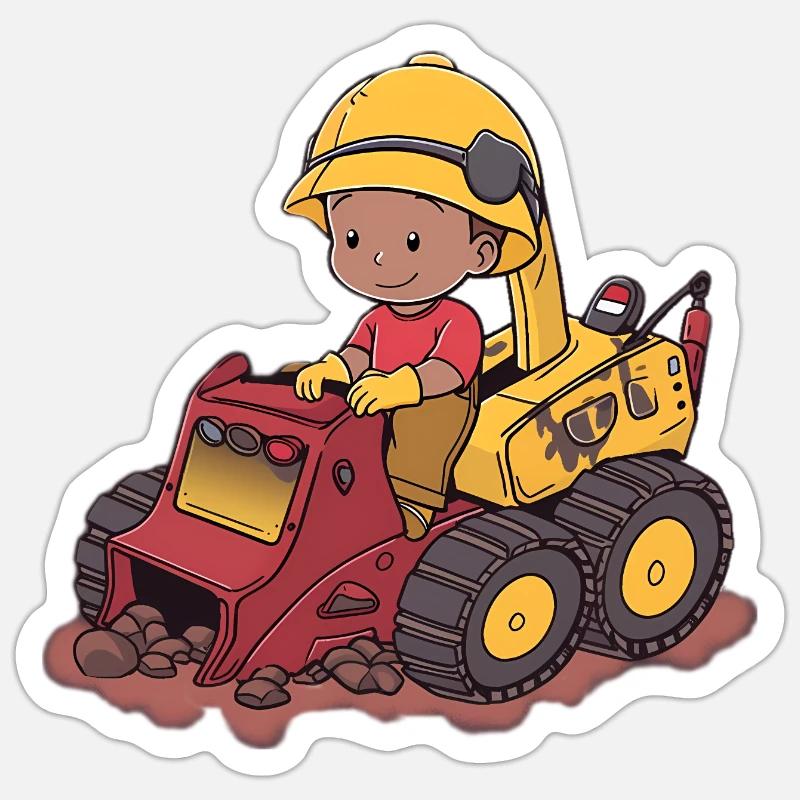 Cute Digger Sticker size S (10 x 10 cm)