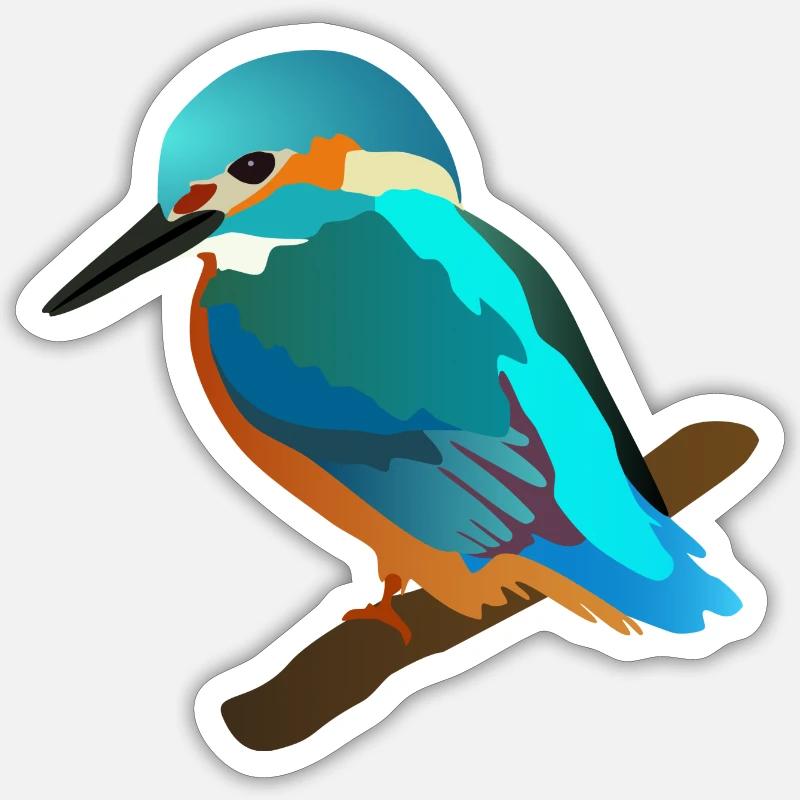 eisvogel - Sticker Größe S (10 x 10 cm) - Mattweiß