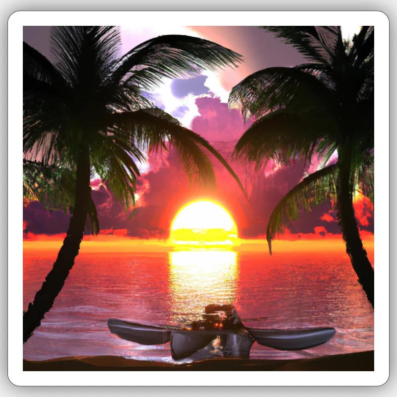 Sunset - Sticker size S (10 x 10 cm) - white matte