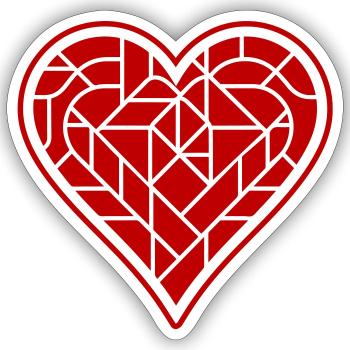 Symbole de l’amour du cœur - Sticker taille S (10 x 10 cm) - blanc mat - Devant