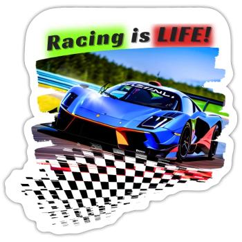 RENNEN IST LEBEN! - Sticker Größe S (10 x 10 cm) - Mattweiß - Vorne