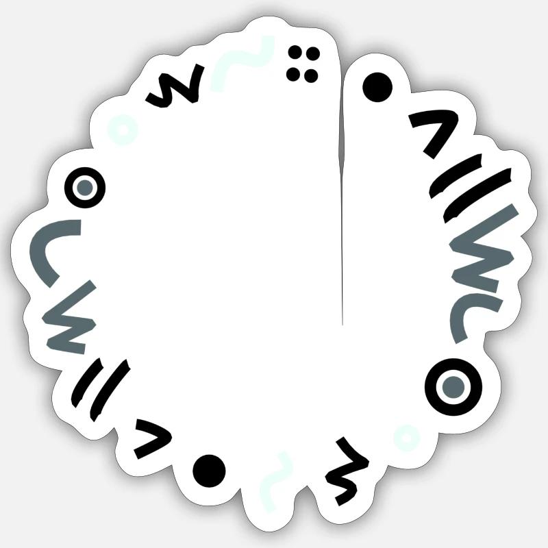 Abstract Pattern 6 - Sticker taille S (10 x 10 cm) - blanc mat