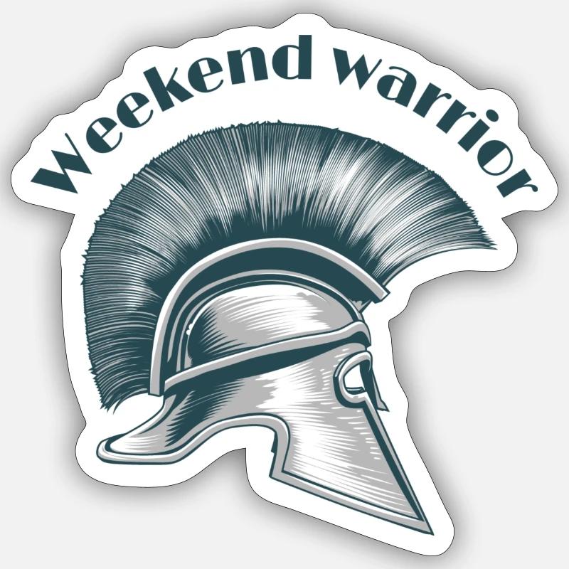 Weekend Warrior Sticker taille S (10 x 10 cm)