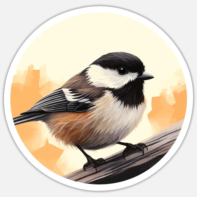 Mésange - Sticker taille S (10 x 10 cm) - blanc mat