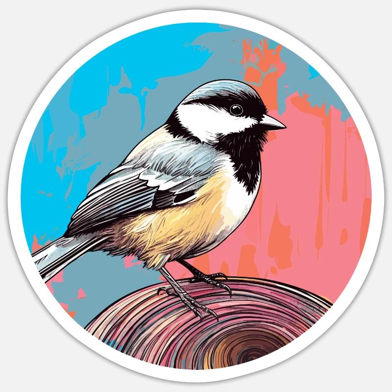 Chickadee bird Sticker size S (10 x 10 cm)