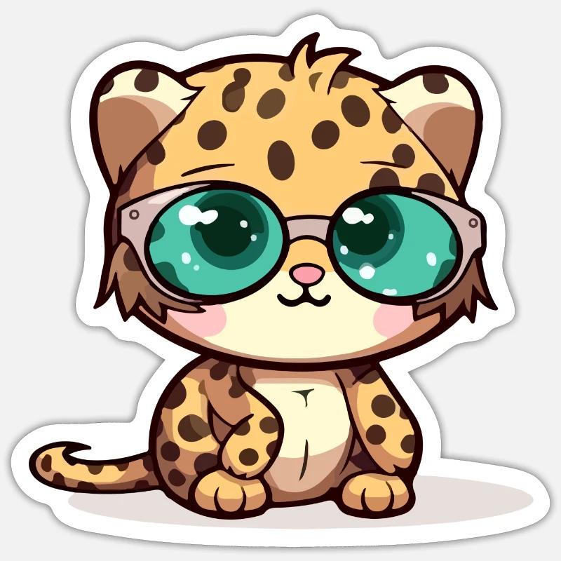 Laloy the Leopard - Sticker size S (10 x 10 cm) - white matte