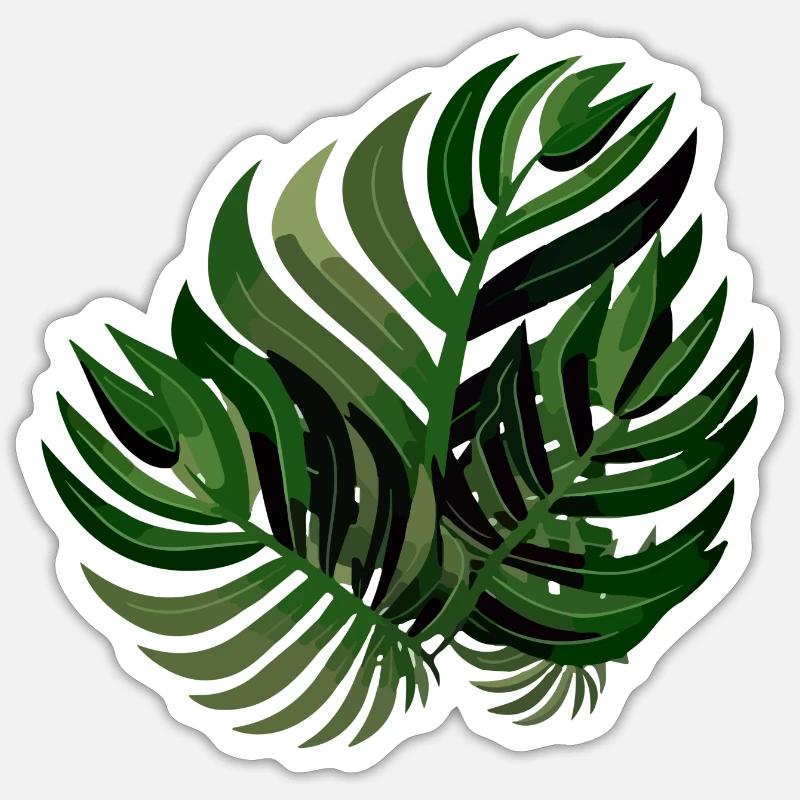 Palmblatt - Sticker Größe S (10 x 10 cm) - Mattweiß
