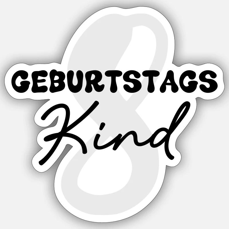 Geburtstagskind 8 Jahre - Sticker Größe S (10 x 10 cm) - Mattweiß