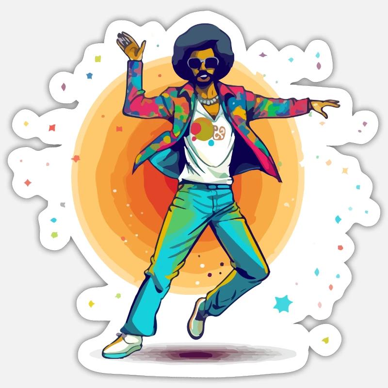 Rodolphe Disco-Tänzerin - Sticker Größe S (10 x 10 cm) - Mattweiß