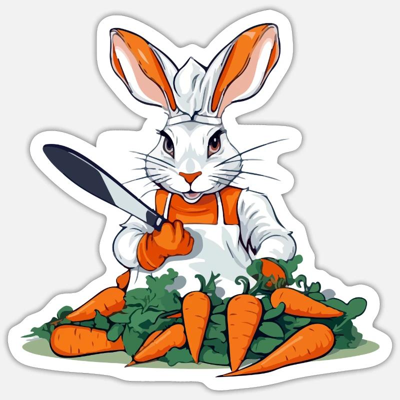 Rab the chef - Sticker size S (10 x 10 cm) - white matte