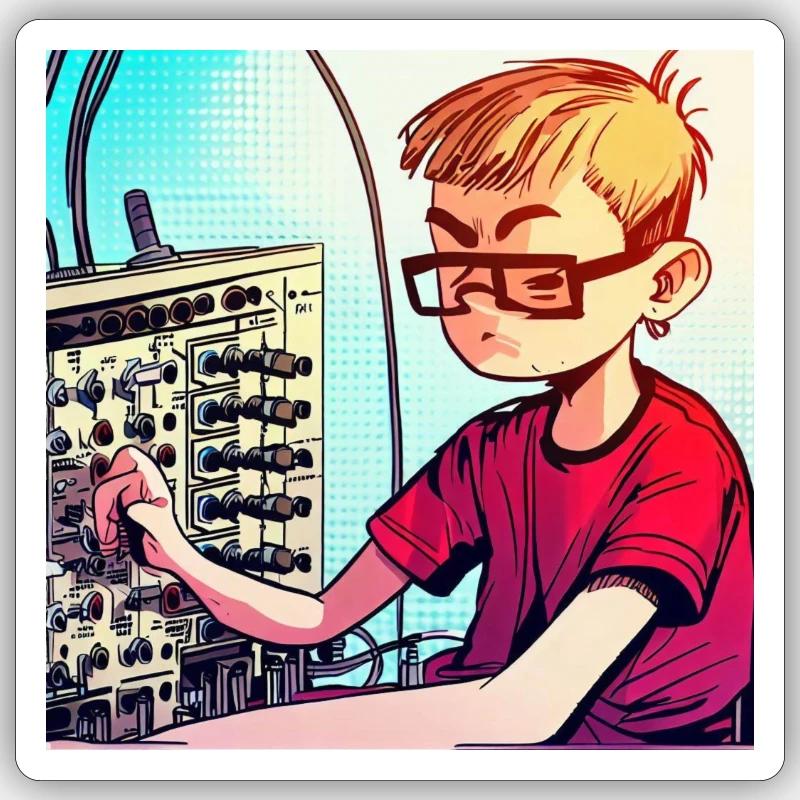 Synthesizer Boy Sticker Größe S (10 x 10 cm)