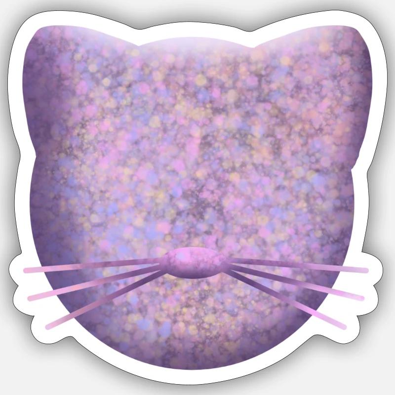 Logo chat violet Sticker taille S (10 x 10 cm)