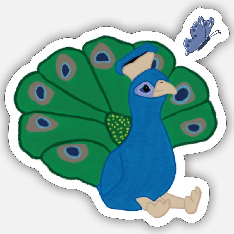 peacock - Sticker Größe S (10 x 10 cm) - Mattweiß