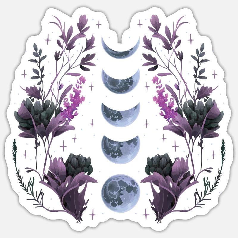 Dunkle Mondphasen Sticker Größe S (10 x 10 cm)