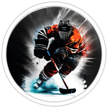 Eishockey - Sticker Größe S (10 x 10 cm) - Mattweiß - Vorne
