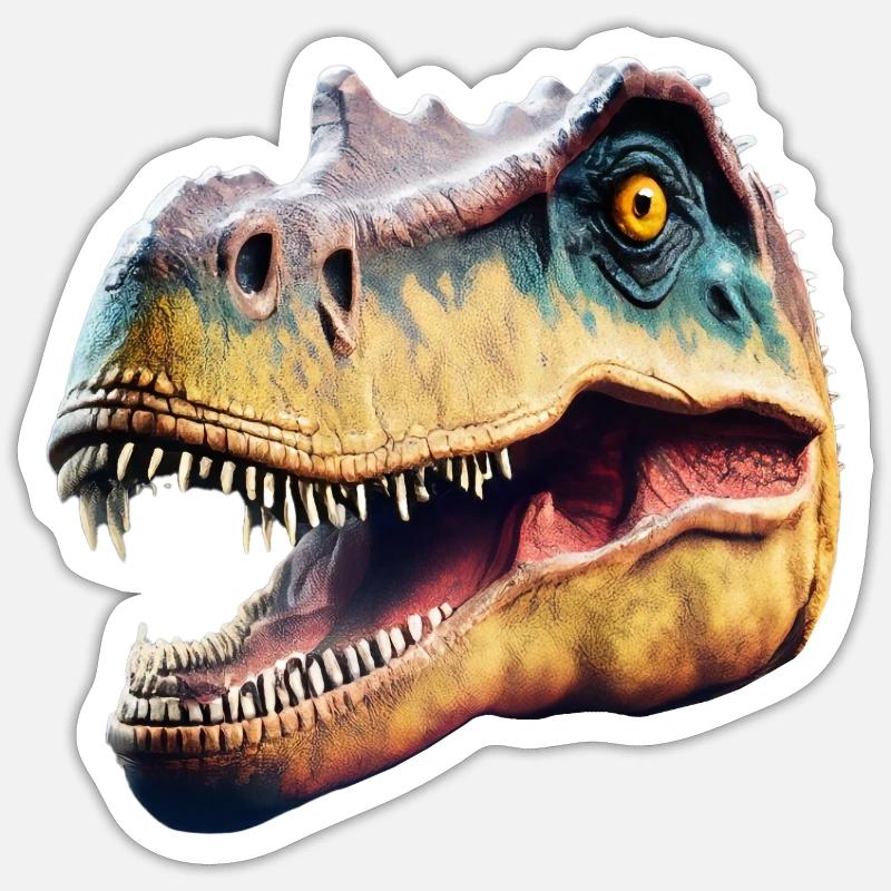 Dino Head - Dinosaur Head - Sticker size S (10 x 10 cm) - white matte