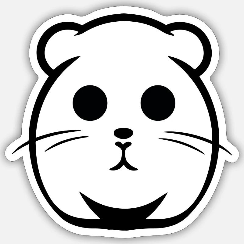 Hamster - Sticker Größe S (10 x 10 cm) - Mattweiß