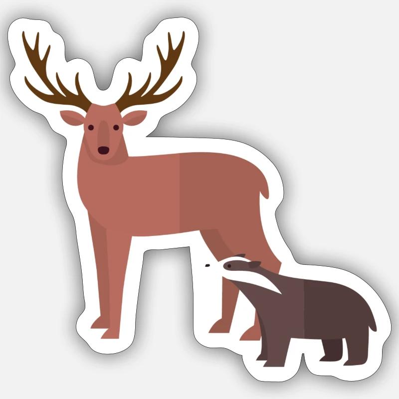 Waldtiere - Sticker Größe S (10 x 10 cm) - Mattweiß
