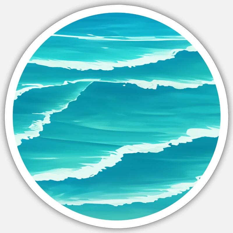 Ocean Waves Sticker Größe S (10 x 10 cm)