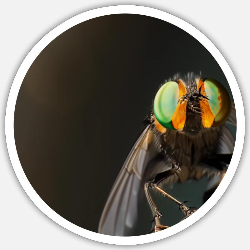 Fly Macro - Sticker size S (10 x 10 cm) - white matte