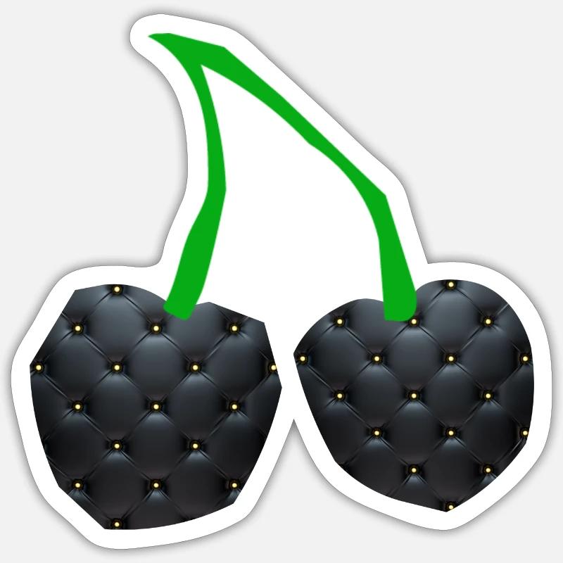 Kirsche schwarz - Sticker Größe S (10 x 10 cm) - Mattweiß