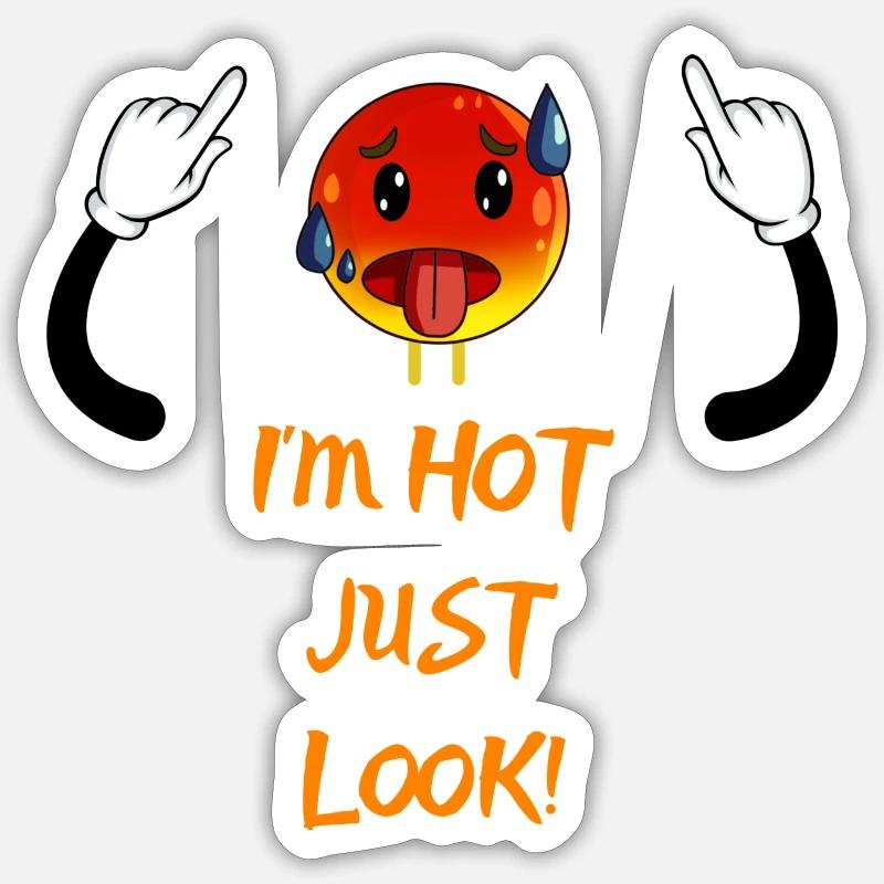 Je suis chaud, regarde juste - Sticker taille S (10 x 10 cm) - blanc mat
