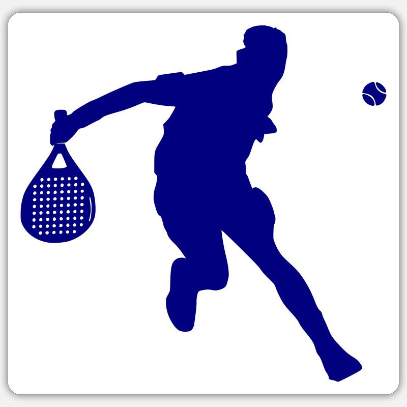 Padel Player Silouhette - Sticker size S (10 x 10 cm) - white matte