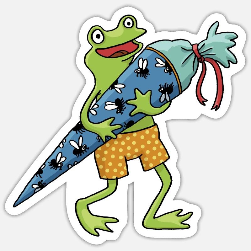Frog School Cone - Sticker size S (10 x 10 cm) - white matte