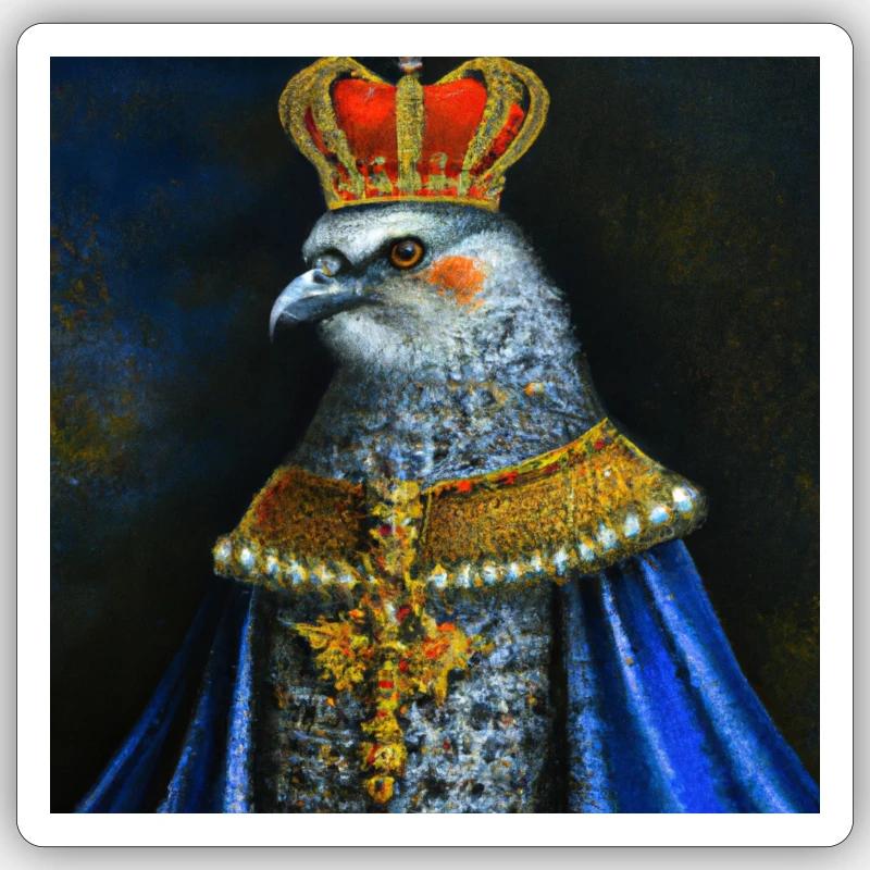 Aigle dans la couronne - Sticker taille S (10 x 10 cm) - blanc mat