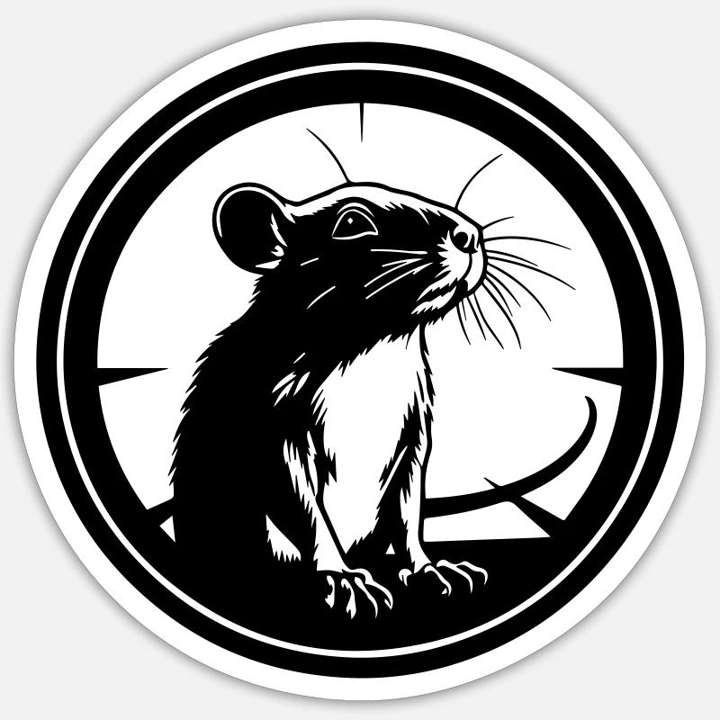 maus - Sticker Größe S (10 x 10 cm) - Mattweiß
