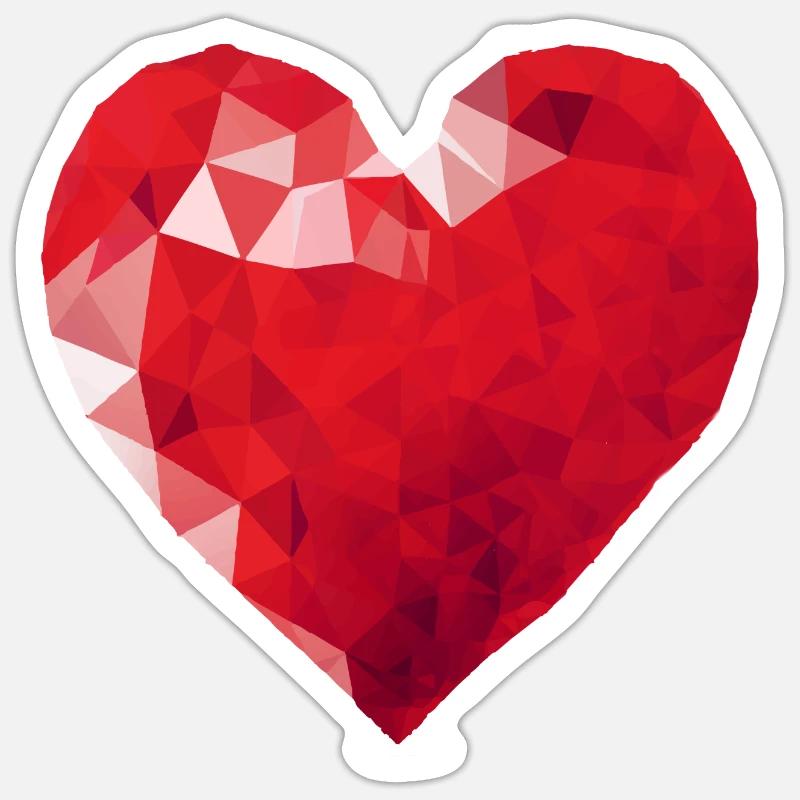 My heart this ruby - Sticker size S (10 x 10 cm) - white matte