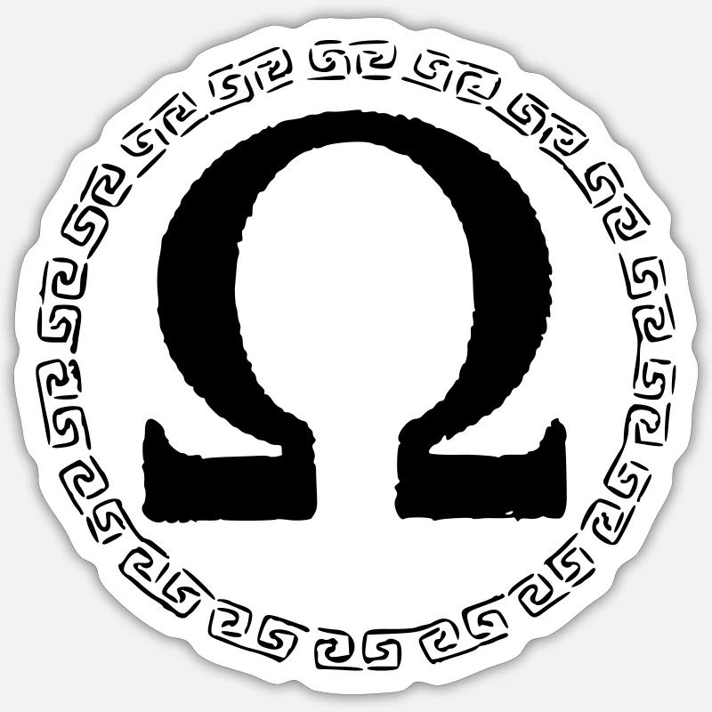 Omega - Sticker taille S (10 x 10 cm) - blanc mat