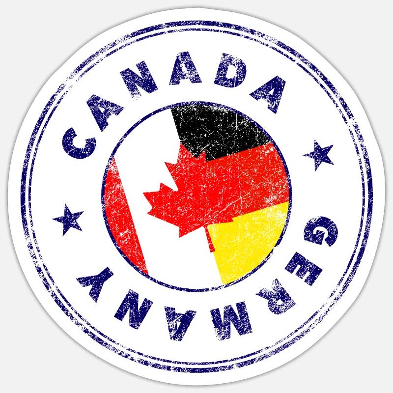CANADA GERMANY Stamp - Sticker size S (10 x 10 cm) - white matte
