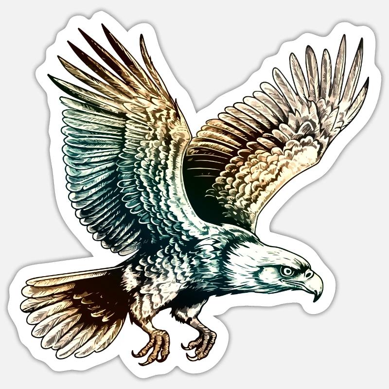 Flying Eagle - Sticker size S (10 x 10 cm) - white matte