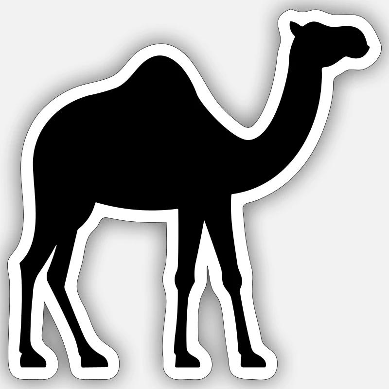 Chameau - Sticker taille S (10 x 10 cm) - blanc mat