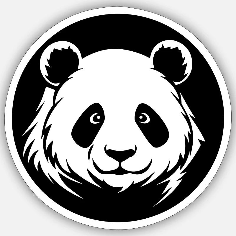Panda - Sticker Größe S (10 x 10 cm) - Mattweiß