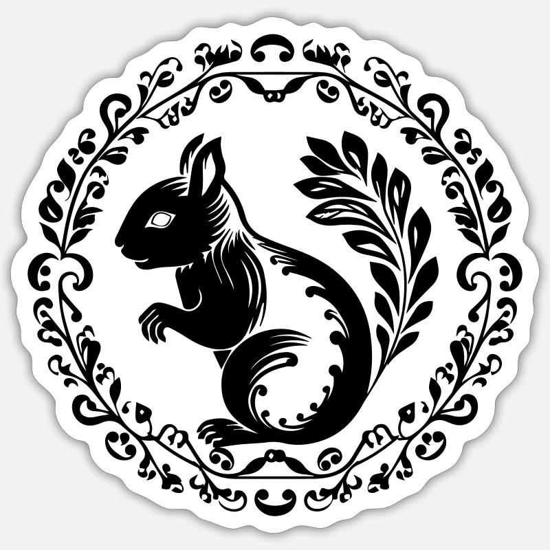 Eichhörnchen - Sticker Größe S (10 x 10 cm) - Mattweiß