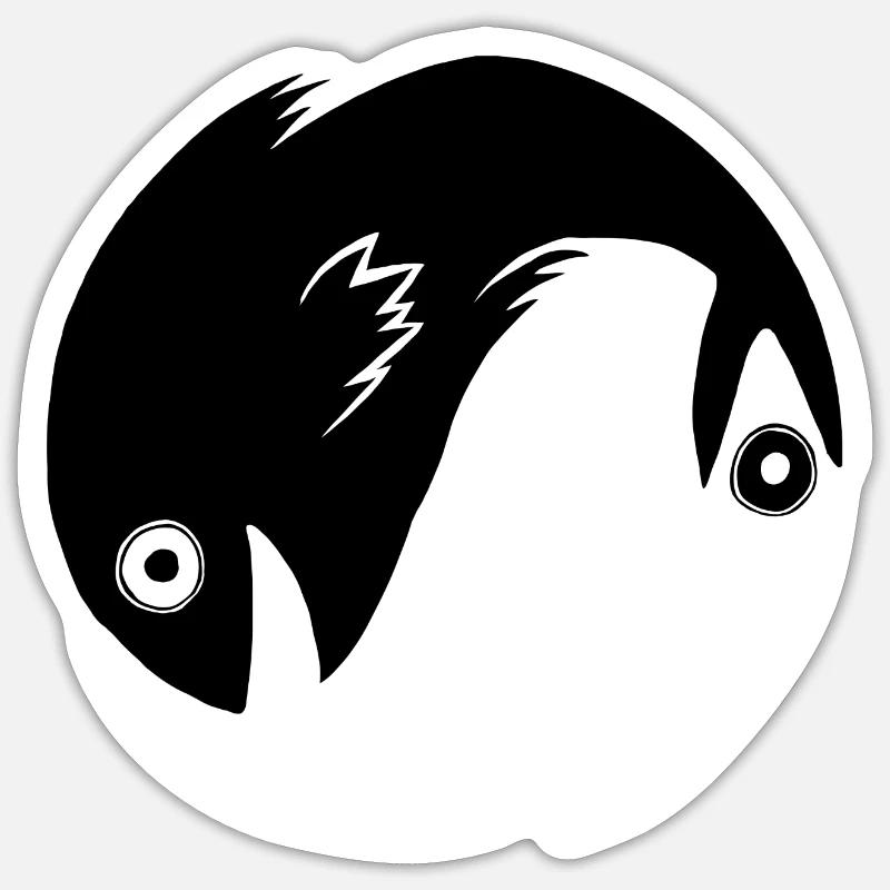 Poisson Ying-Yang Sticker taille S (10 x 10 cm)