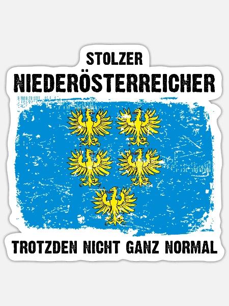 stolzer Niederösterreicher, trotzdem nicht normal - Sticker Größe S (10 x 10 cm) - Mattweiß