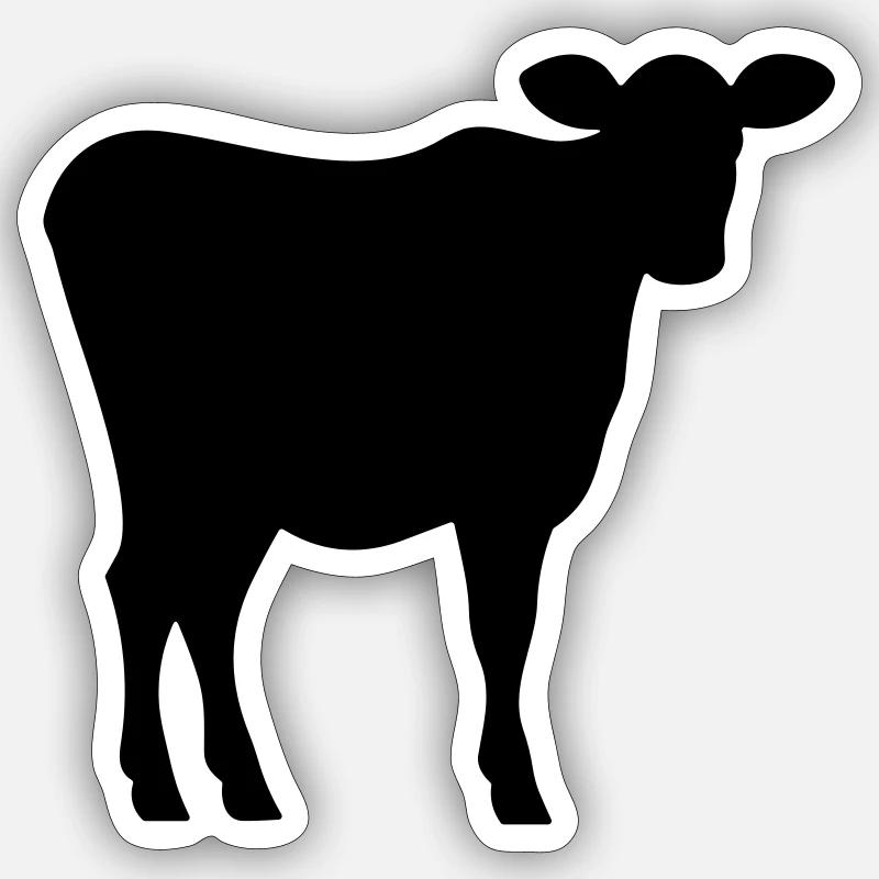 Kuh - Sticker Größe S (10 x 10 cm) - Mattweiß
