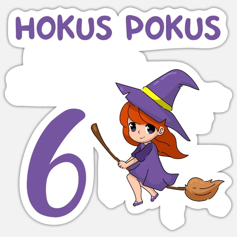 6. Geburtstag Hexerei Zauberei Hexe Sticker Größe S (10 x 10 cm)
