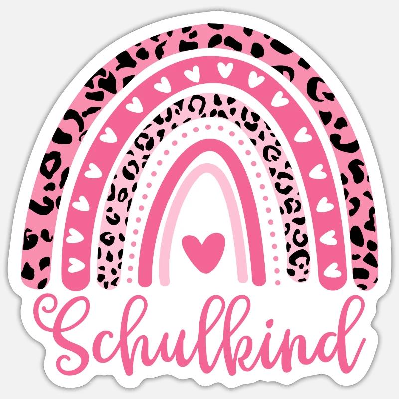Schulkind Einschulung Schulanfang Mädchen - Sticker Größe S (10 x 10 cm) - Mattweiß