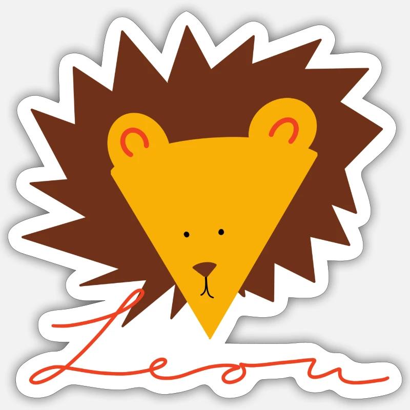 Leon - Sticker Größe S (10 x 10 cm) - Mattweiß
