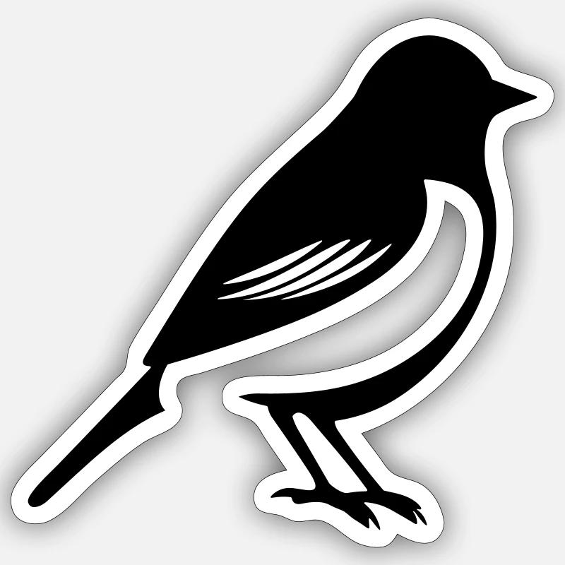 Vogel - Sticker Größe S (10 x 10 cm) - Mattweiß