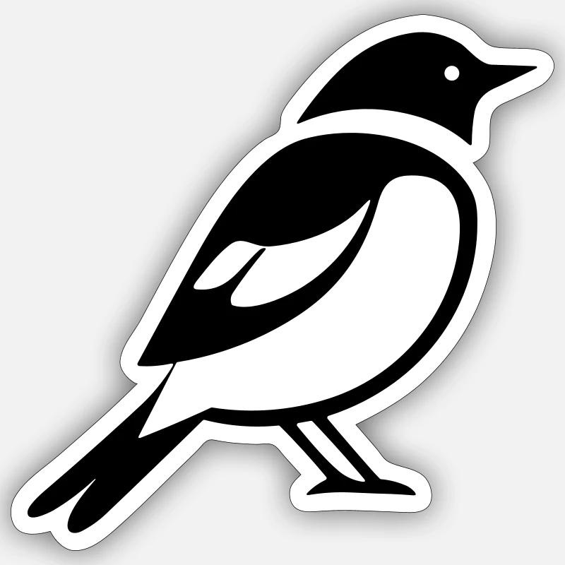 Vogel - Sticker Größe S (10 x 10 cm) - Mattweiß