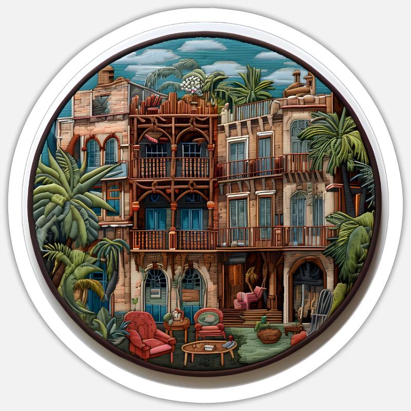 Inspiré par l’île de Cuba - Sticker taille S (10 x 10 cm) - blanc mat