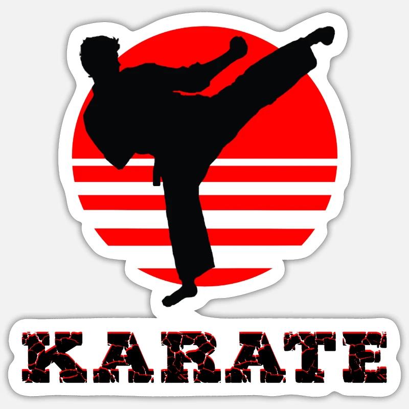 Karaté - Sticker taille S (10 x 10 cm) - blanc mat